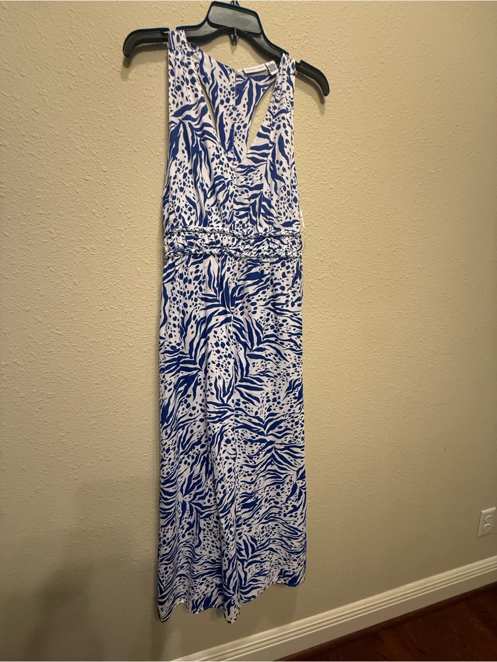 Sincerely Jules Blue & White V-Neck Printed Maxi Dress